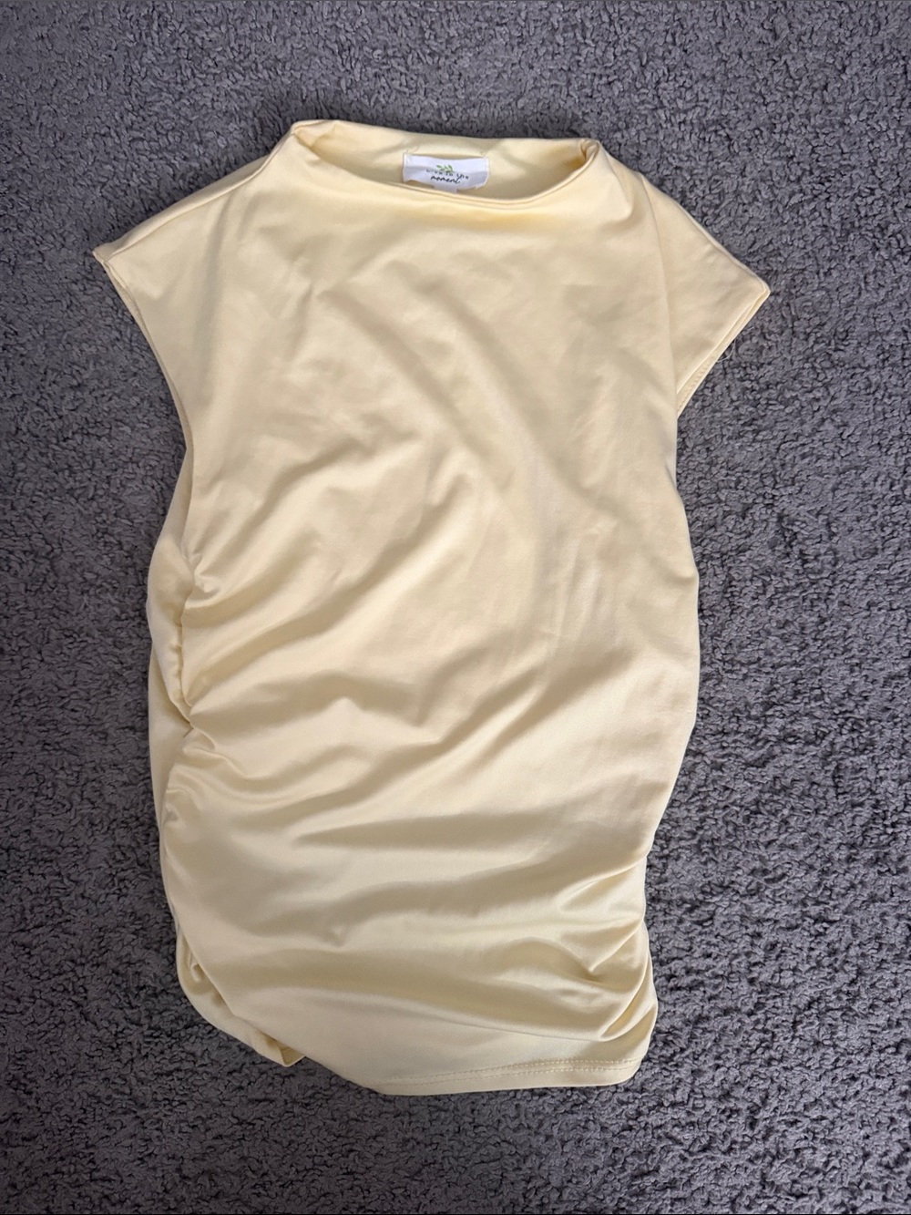 Butter Yellow Rushed Tank - Picture 2 of 3